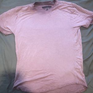 T shirt. Pink. Large. With grated sleeves